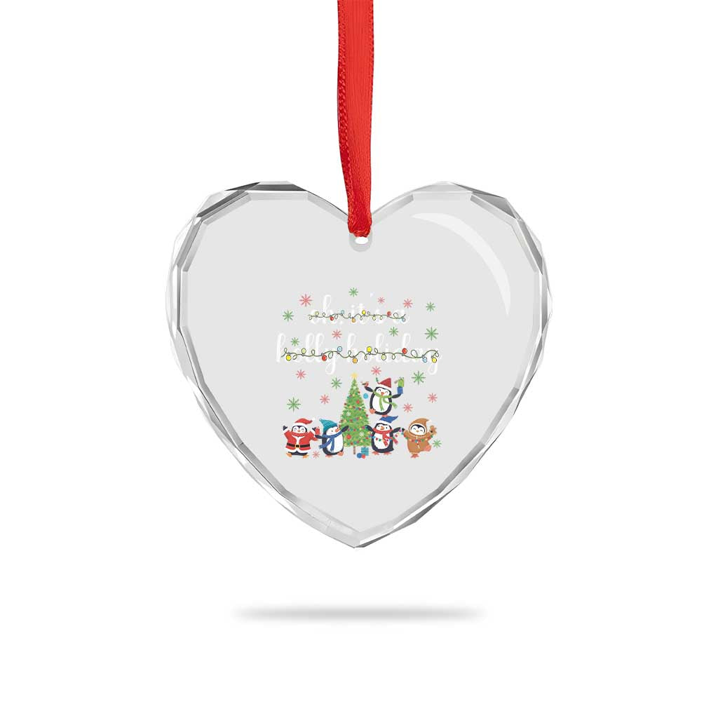 Penguins Christmas Heart Crystal Glass Ornament Oh Its A Jolly Holiday Xmas Light TS10 Print Your Wear