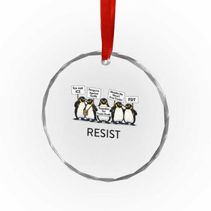 Penguins Resist Crystal Glass Ornament Nihilist Penguin Anti-Government Meme TS14 Print Your Wear