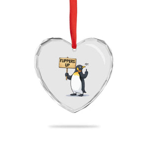 Penguins Resist Heart Crystal Glass Ornament Flippers Up Protest TS14 Print Your Wear