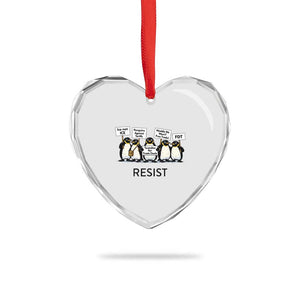 Penguins Resist Heart Crystal Glass Ornament Nihilist Penguin Anti-Government Meme TS14 Print Your Wear
