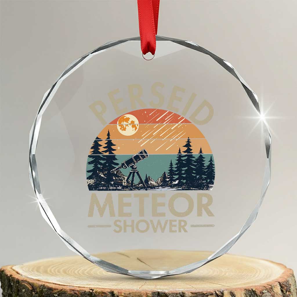 Perseid Meteor Shower Crystal Glass Ornament Vintage Astronomy Lover TS12 Transparent Glass 3'' Circle Print Your Wear