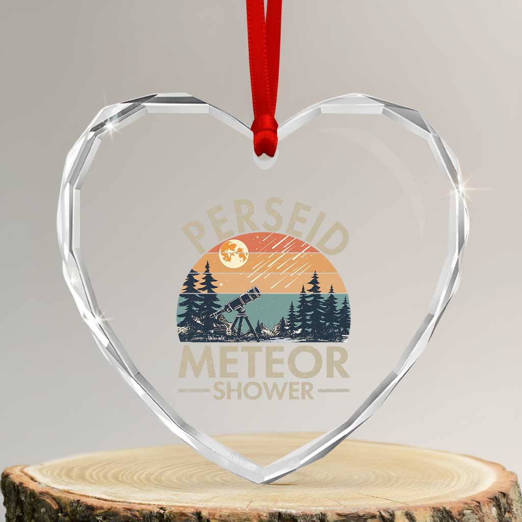 Perseid Meteor Shower Heart Crystal Glass Ornament Vintage Astronomy Lover