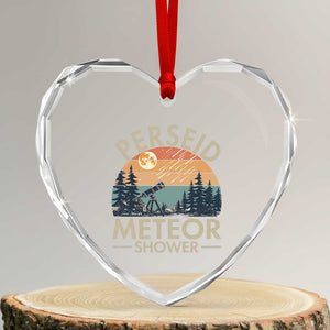 Perseid Meteor Shower Heart Crystal Glass Ornament Vintage Astronomy Lover