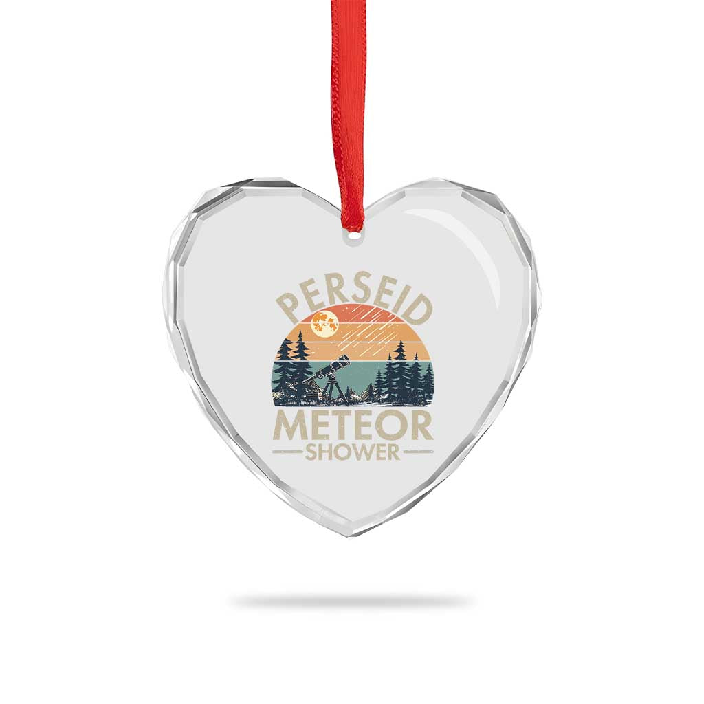 Perseid Meteor Shower Heart Crystal Glass Ornament Vintage Astronomy Lover