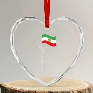 Persian Freedom Heart Crystal Glass Ornament Free Iran Proud Persian Iranian TS11 Transparent Glass 3'' Heart Print Your Wear
