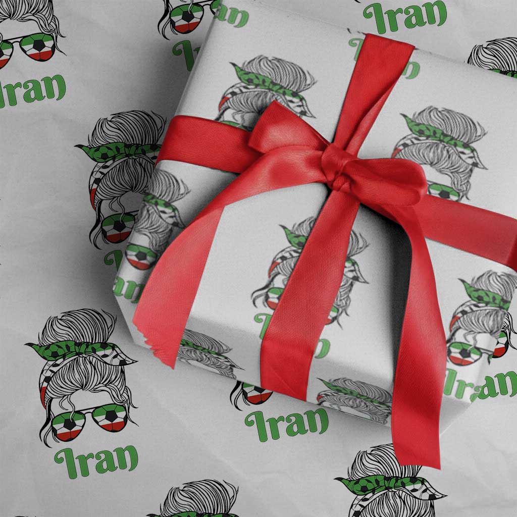 Persian Girl Power Soccer Fan Wrapping Paper Roll Team Iran Heritage Gift
