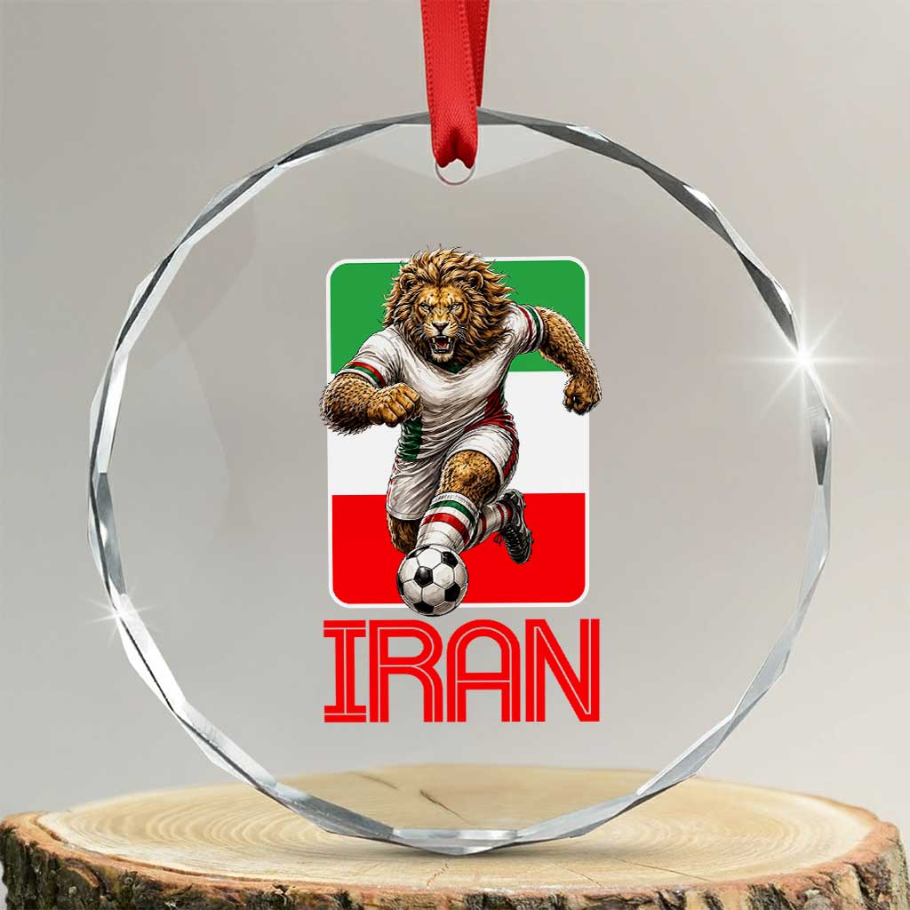 Persian Lions Soccer Fan Crystal Glass Ornament Proud Iranian Heritage Gift TS12 Transparent Glass 3'' Circle Print Your Wear