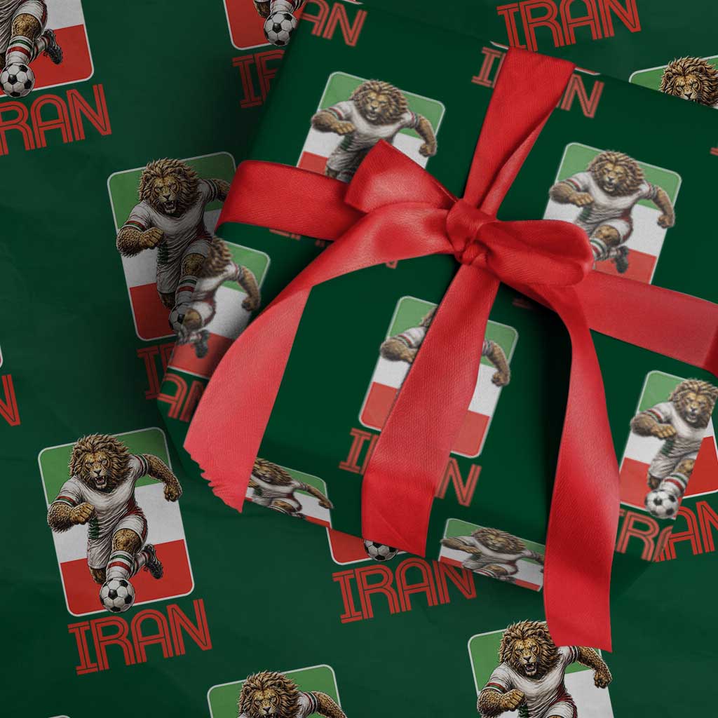 Persian Lions Soccer Fan Wrapping Paper Roll Proud Iranian Heritage Gift