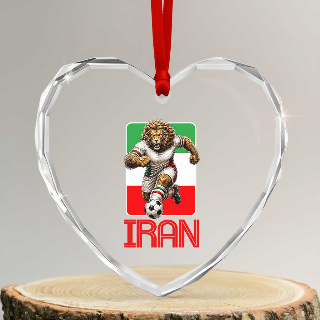 Persian Lions Soccer Fan Heart Crystal Glass Ornament Proud Iranian Heritage Gift TS12 Transparent Glass 3'' Heart Print Your Wear