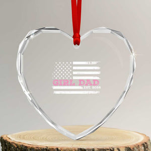 Personalised Dad Of Girl Heart Crystal Glass Ornament Custom Year Daddy Fathers Day USA Flag TS10 Transparent Glass 3'' Heart Print Your Wear