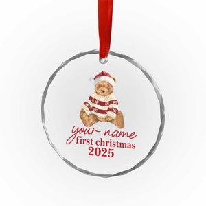 Personalised My First Christmas Crystal Glass Ornament Custom Name Newborn Baby 1st Xmas TS10 Print Your Wear