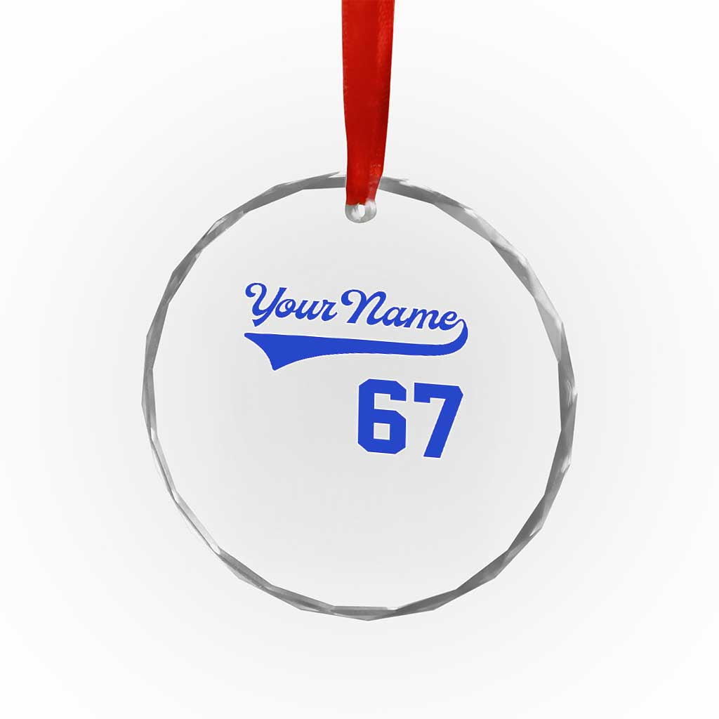 Personalized 67 Jersey Number Crystal Glass Ornament Custom Name Numbered Uniform Sports Team 67th Birthday TS10 Print Your Wear