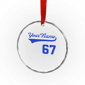 Personalized 67 Jersey Number Crystal Glass Ornament Custom Name Numbered Uniform Sports Team 67th Birthday TS10 Print Your Wear