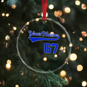 Personalized 67 Jersey Number Crystal Glass Ornament Custom Name Numbered Uniform Sports Team 67th Birthday TS10 Print Your Wear