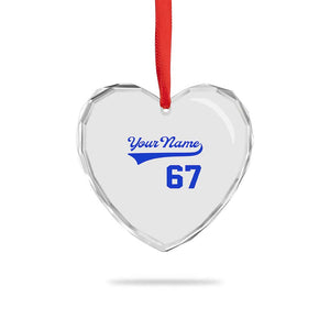 Personalized 67 Jersey Number Heart Crystal Glass Ornament Custom Name Numbered Uniform Sports Team 67th Birthday TS10 Print Your Wear