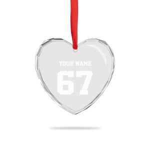 Personalized 67 Jersey Number Heart Crystal Glass Ornament Custom Name Varsity Sports 67th Birthday TS10 Print Your Wear