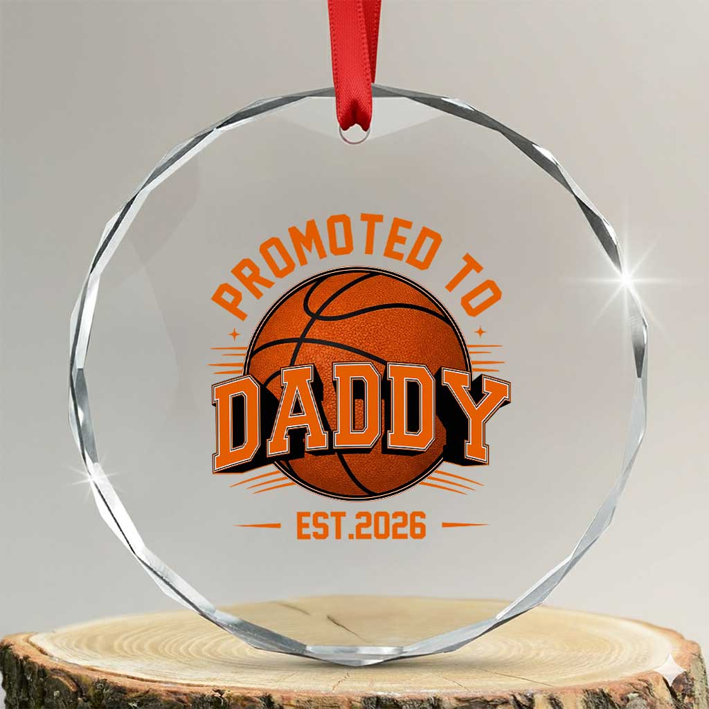 Personalized Basketball Daddy Crystal Glass Ornament Custom Number First Time Dad Pregnancy Announcement TS12 Transparent Glass 3'' Circle Print Your Wear