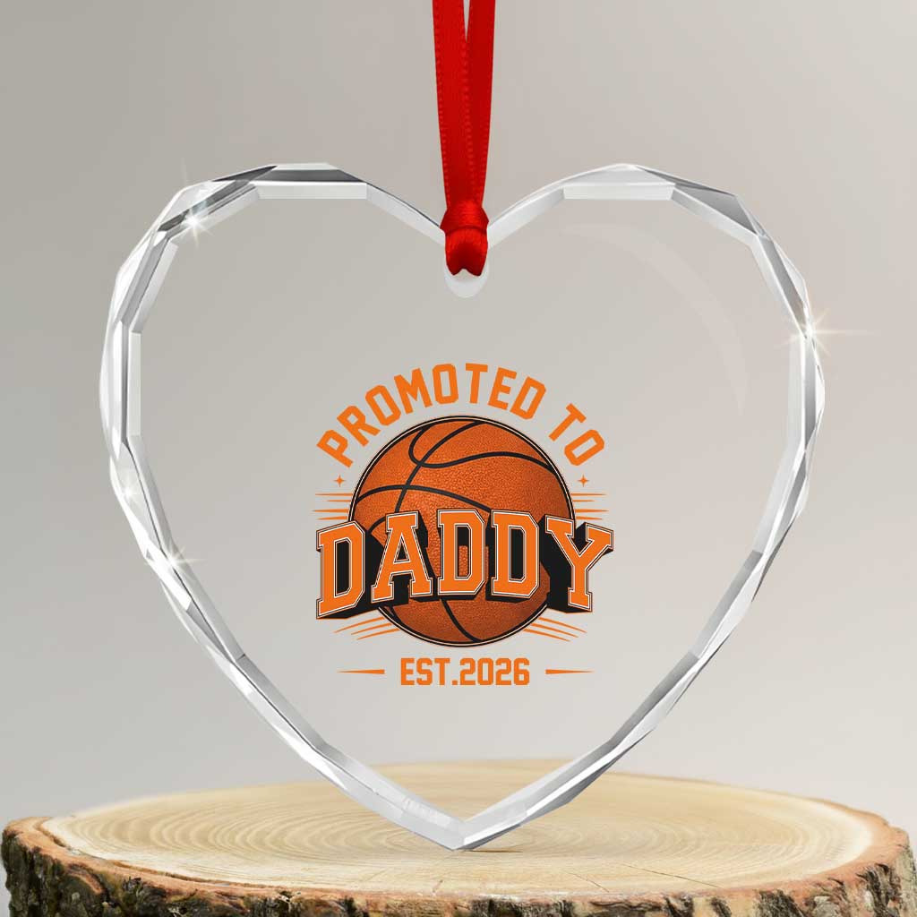 Personalized Basketball Daddy Heart Crystal Glass Ornament Custom Number First Time Dad Pregnancy Announcement TS12 Transparent Glass 3'' Heart Print Your Wear