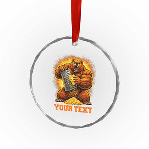 Personalized BF Angry Bear Grating Cheese Crystal Glass Ornament Custom Text Football Fans TS10 Print Your Wear