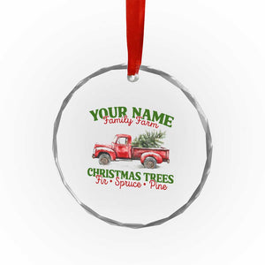Personalized Christmas Family Crystal Glass Ornament Custom Name Family Farm Christmas Trees Vintage Truck TS11 Print Your Wear