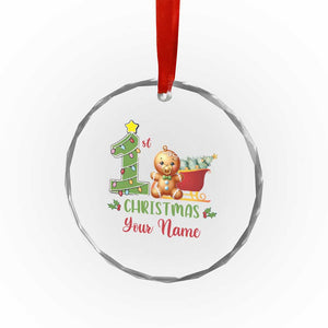 Personalized First Xmas Crystal Glass Ornament Custom Name Baby Gingerbread My 1st Xmas TS09 Print Your Wear