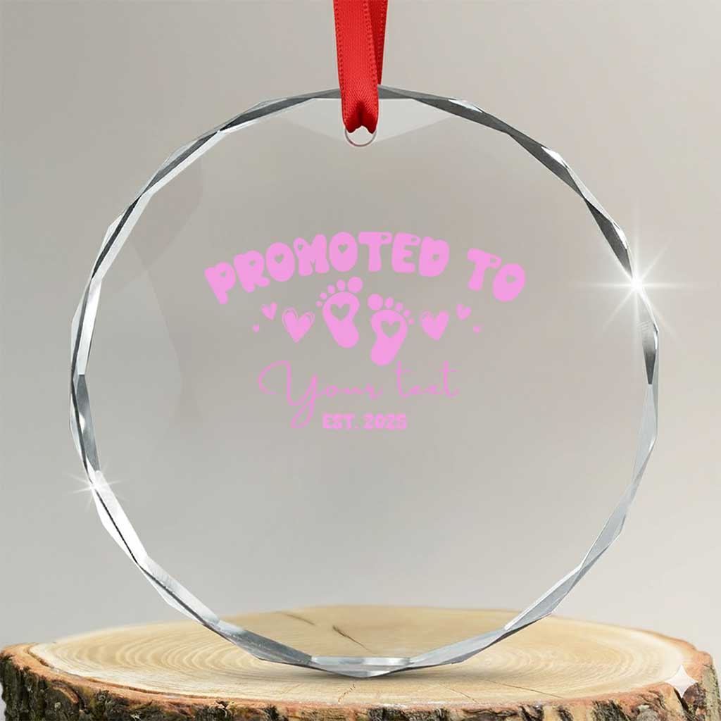 Personalized Gender Reveal Crystal Glass Ornament Custom Text Baby Girl Reveal Pink Family Matching TS10 Transparent Glass 3'' Circle Print Your Wear