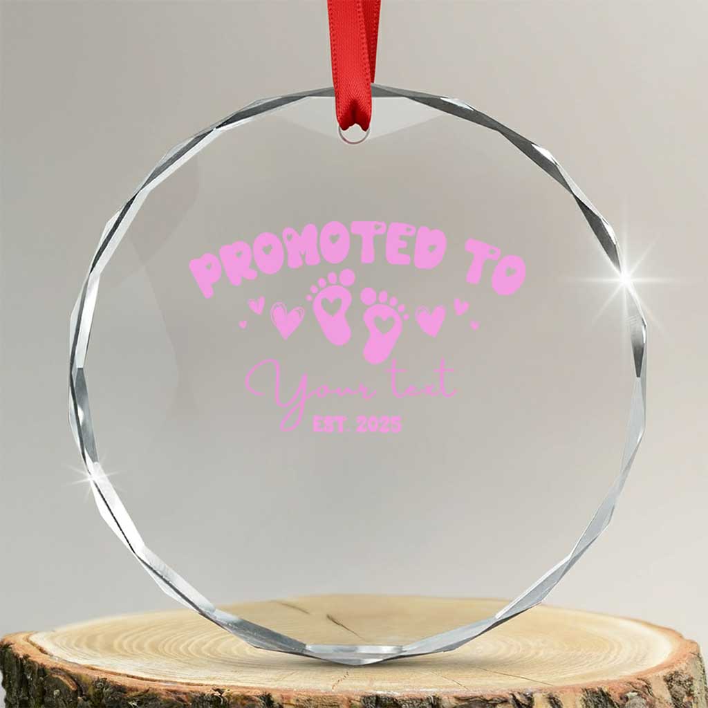 Personalized Gender Reveal Crystal Glass Ornament Custom Text Baby Girl Reveal Pink Family Matching TS10 Transparent Glass 3'' Circle Print Your Wear