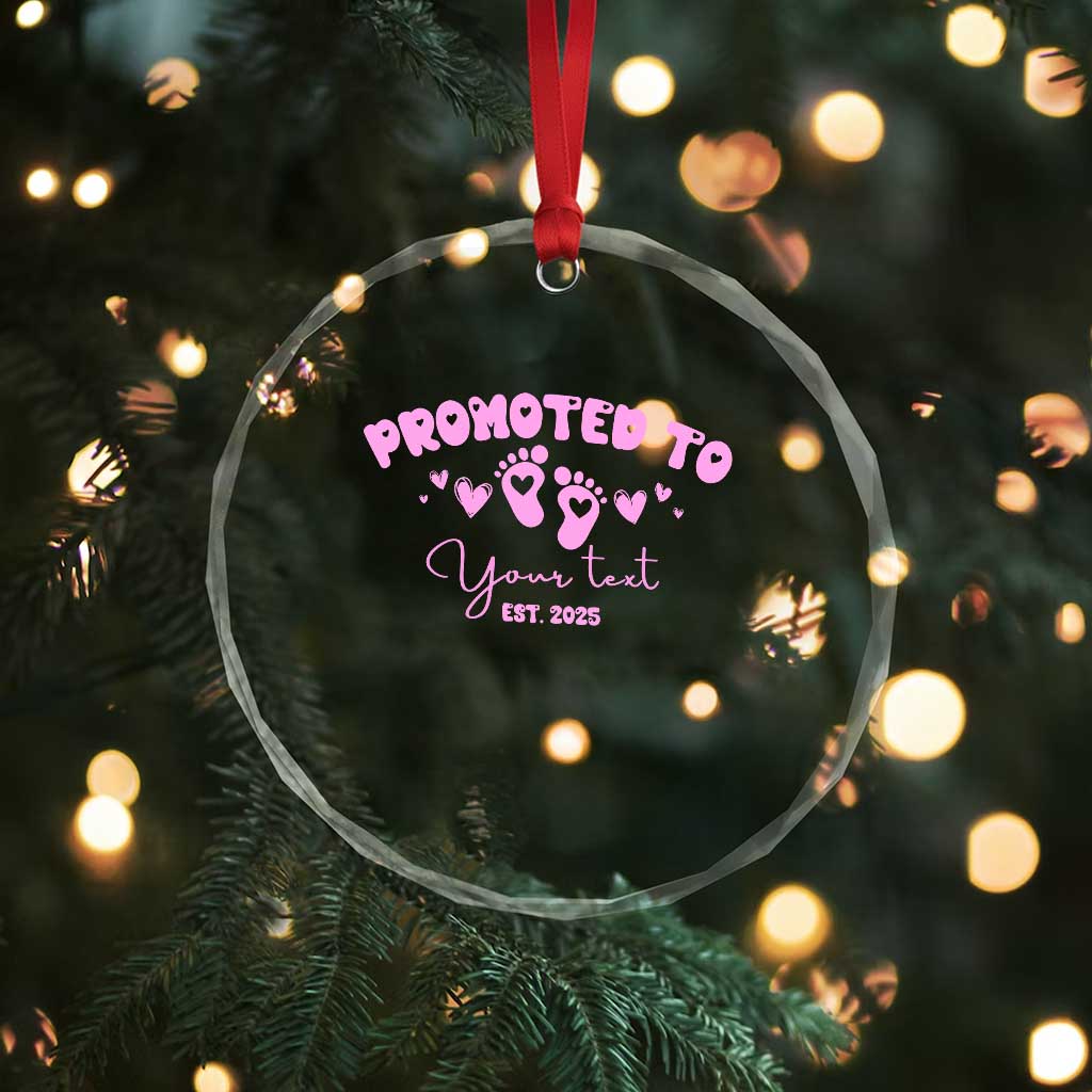 Personalized Gender Reveal Crystal Glass Ornament Custom Text Baby Girl Reveal Pink Family Matching TS10 Print Your Wear