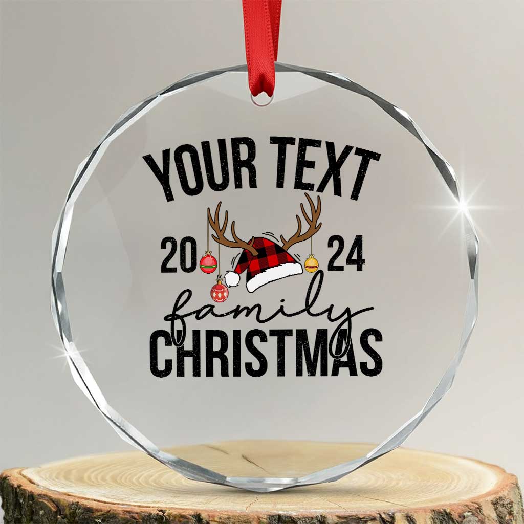 Personalized Matching Family Xmas Crystal Glass Ornament Custom Name Xmas Gift TS10 Transparent Glass 3'' Circle Print Your Wear