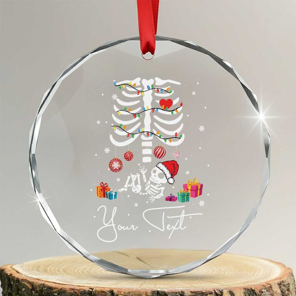 Personalized Pregnancy Announcement Crystal Glass Ornament Custom Name Maternity Christmas Skeleton Baby Monster Mom To Be Tee TS10 Transparent Glass 3'' Circle Print Your Wear