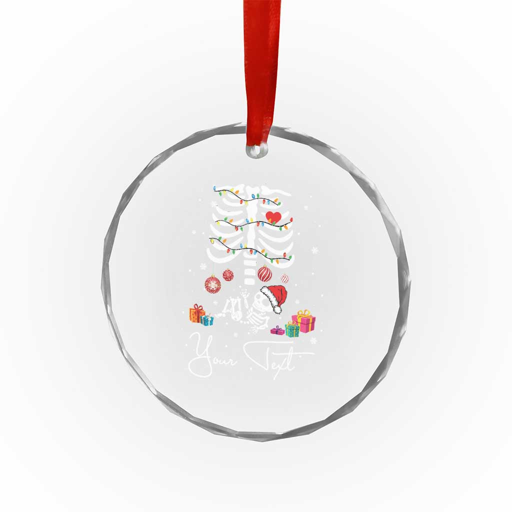 Personalized Pregnancy Announcement Crystal Glass Ornament Custom Name Maternity Christmas Skeleton Baby Monster Mom To Be Tee TS10 Print Your Wear