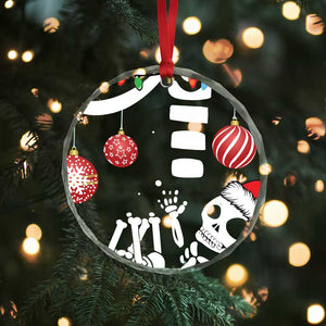 Personalized Pregnancy Announcement Crystal Glass Ornament Custom Name Maternity Christmas Skeleton Baby Monster Mom To Be Tee TS10 Print Your Wear