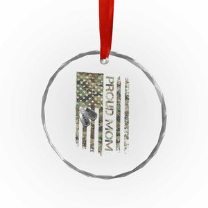 Personalized Proud Army Mom Crystal Glass Ornament Custom Name Dog Tag Camo American Flag Gift TS10 Print Your Wear