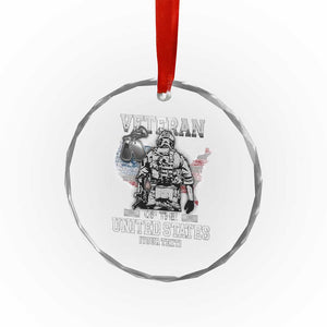 Personalized Veteran Flag Crystal Glass Ornament Custom Name U.S. Army TS10 Print Your Wear