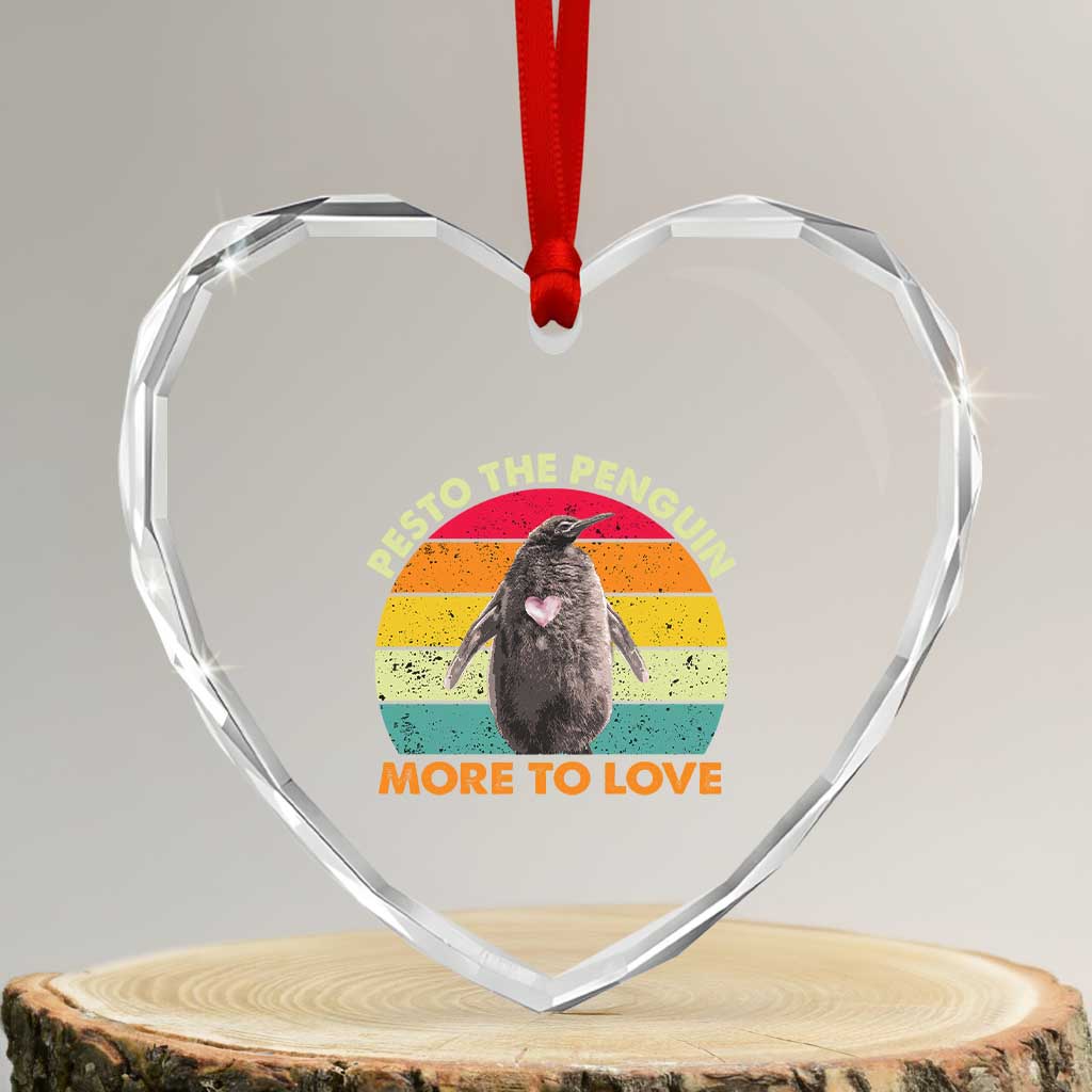Pesto The Penguin Heart Crystal Glass Ornament More To Love Vintage Sunset Retro TS11 Transparent Glass 3'' Heart Print Your Wear