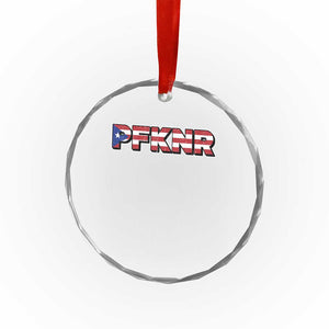 PFKNR Crystal Glass Ornament Vintage Boricua Puerto Rican Flag - Print Your Wear