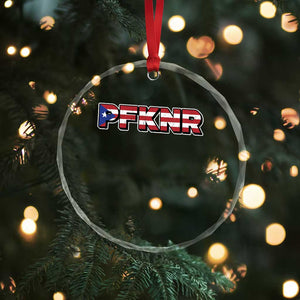 PFKNR Crystal Glass Ornament Vintage Boricua Puerto Rican Flag - Print Your Wear