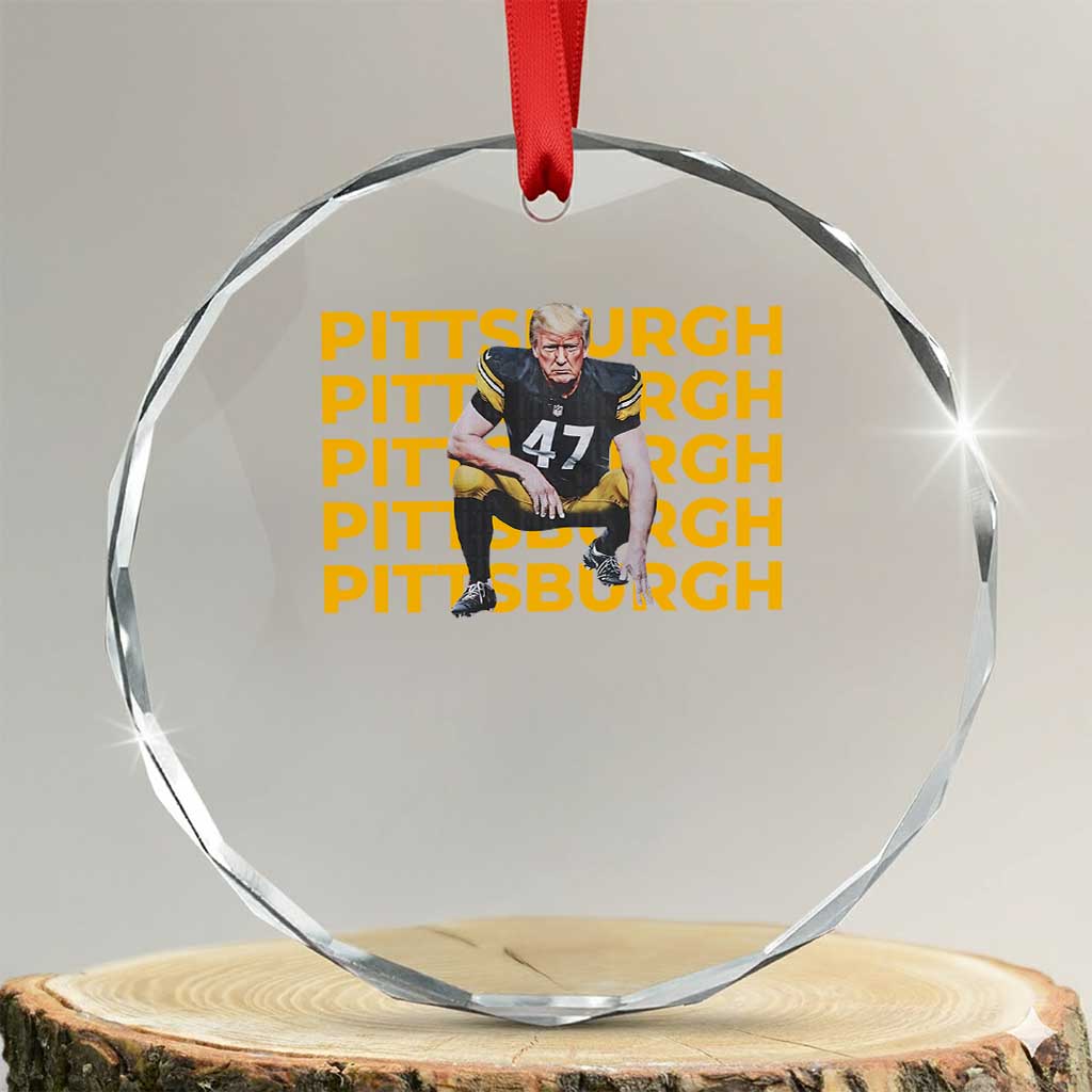 PFS Trump Football Crystal Glass Ornament Vintage Athletic Sports Fan Game Day TS10 Transparent Glass 3'' Circle Print Your Wear