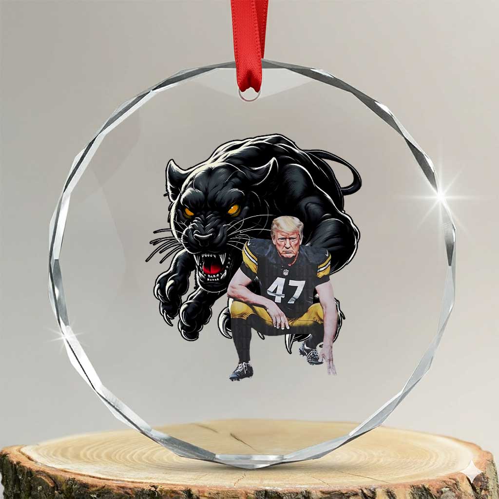 PFS Trump Football Crystal Glass Ornament Vintage Athletic Sports Fan Mascot Game Day TS10 Transparent Glass 3'' Circle Print Your Wear