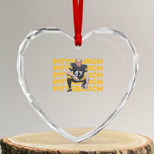 PFS Trump Football Heart Crystal Glass Ornament Vintage Athletic Sports Fan Game Day TS10 Transparent Glass 3'' Heart Print Your Wear