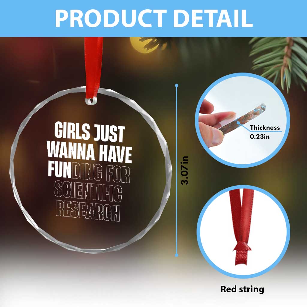 PHD Graduation Crystal Glass Ornament Girls Just Wanna Have Funding For Scientific Research TS10 Print Your Wear