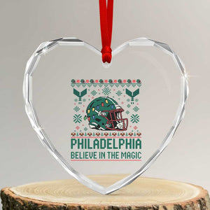 Philadelphia Believe in the Magic Heart Crystal Glass Ornament Retro Philly PFE Sport Fans Christmas Gift TS02 Transparent Glass 3'' Heart Print Your Wear