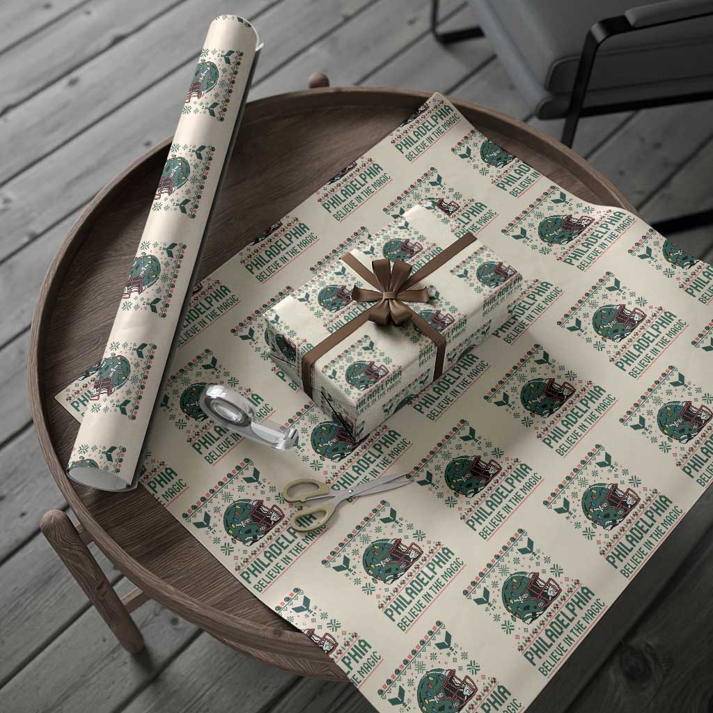 Philadelphia Believe in the Magic Wrapping Paper Roll Retro Philly PFE Sport Fans Christmas Gift TS02 Beige Print Your Wear