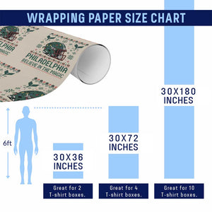 Philadelphia Believe in the Magic Wrapping Paper Roll Retro Philly PFE Sport Fans Christmas Gift TS02 Print Your Wear