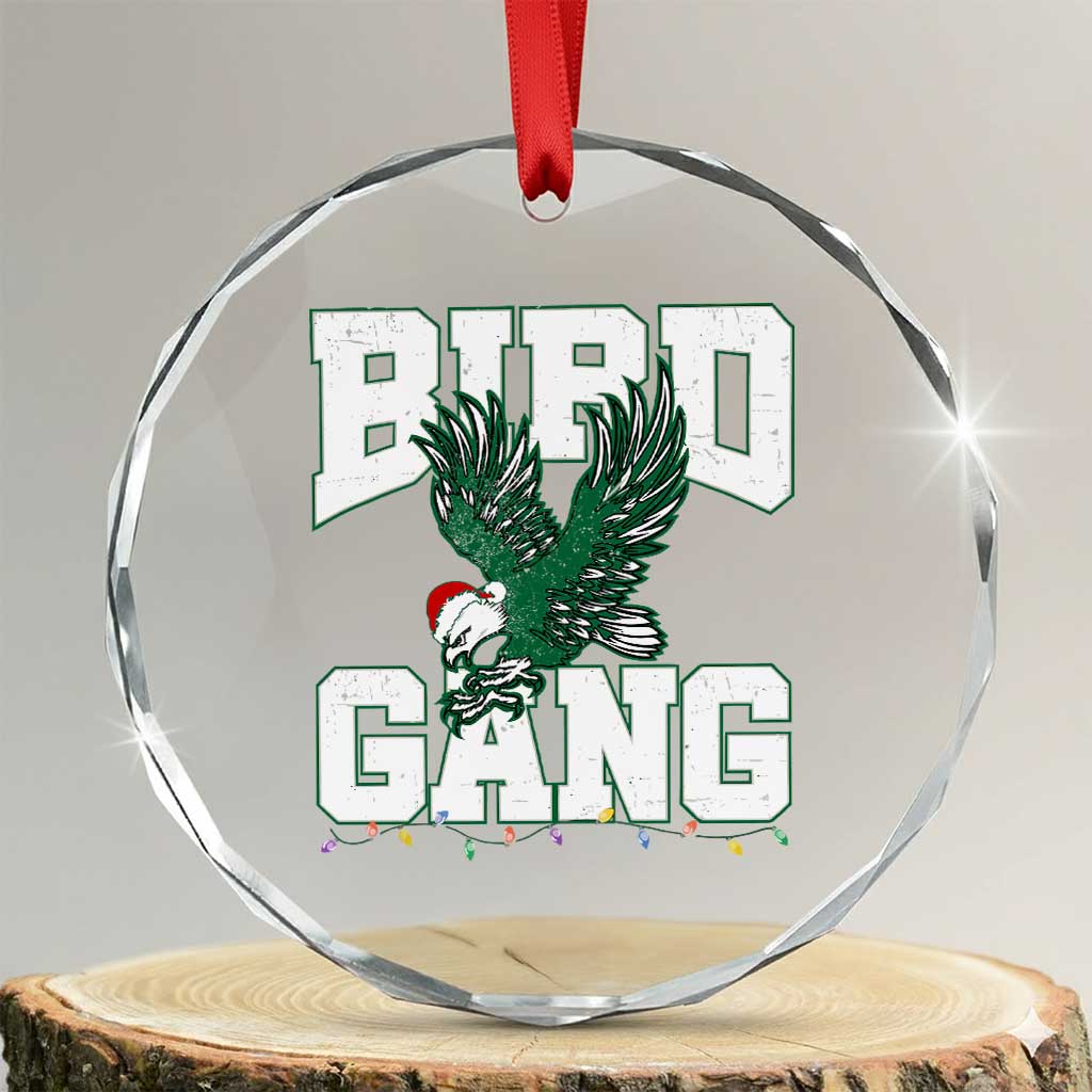 PFE Bird Gang Christmas Crystal Glass Ornament Philly Lover Santa Bird TS10 Transparent Glass 3'' Circle Print Your Wear