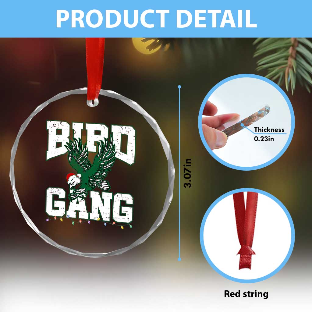 PFE Bird Gang Christmas Crystal Glass Ornament Philly Lover Santa Bird TS10 Print Your Wear