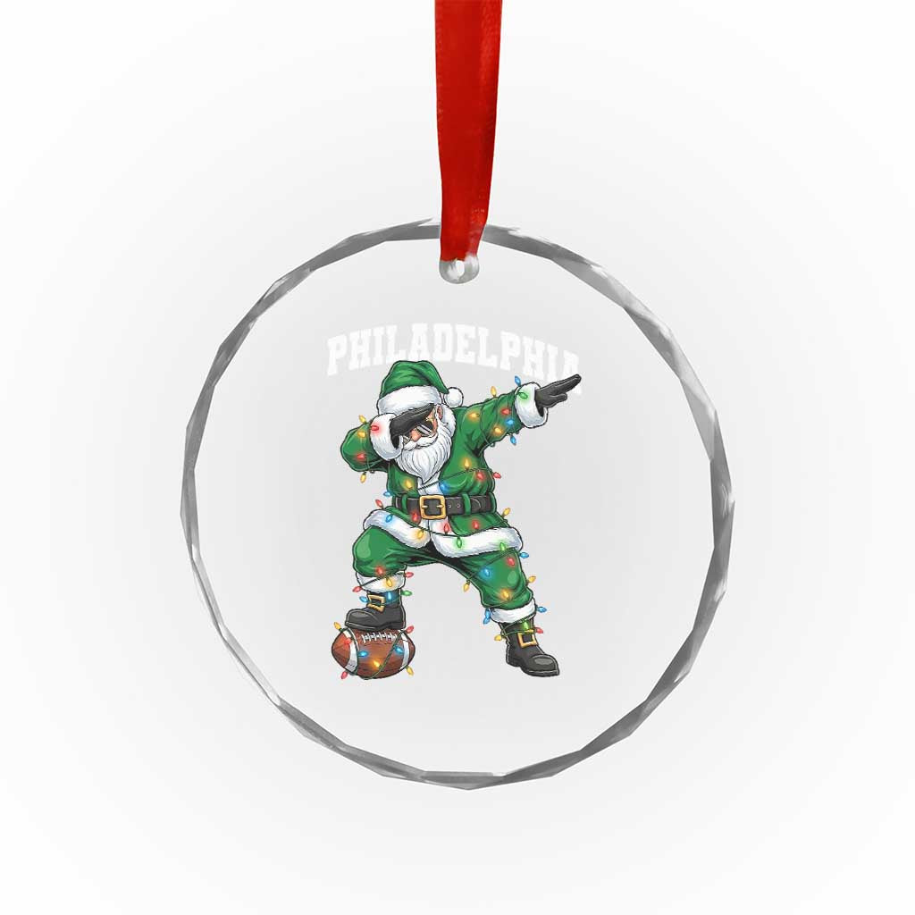 Christmas PFE Crystal Glass Ornament Funny Dabbing Santa Football Lovers Game Day TS10 Print Your Wear
