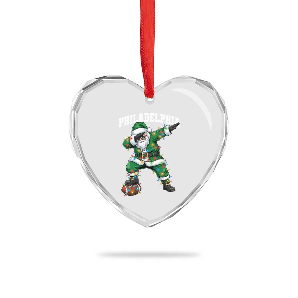 Christmas PFE Heart Crystal Glass Ornament Funny Dabbing Santa Football Lovers Game Day TS10 Print Your Wear