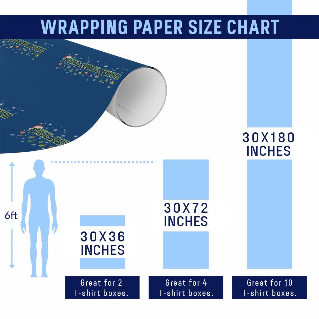 Christmas PFE Wrapping Paper Roll Green Plaid Philly Fan Football Lovers Xmas Pajamas TS10 Print Your Wear