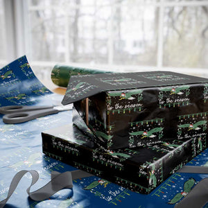Christmas Philly Lover Wrapping Paper Roll Tis The Season Football Lovers EF TS10 Black Print Your Wear